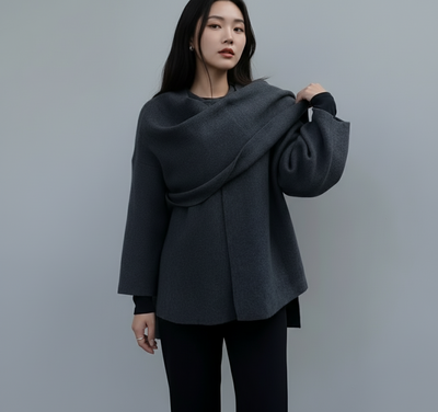 Lerici Cape – Drapierte Übergangsjacke