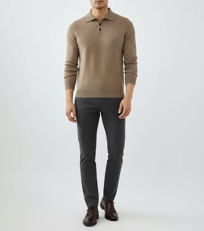 Roma Langarm-Poloshirt